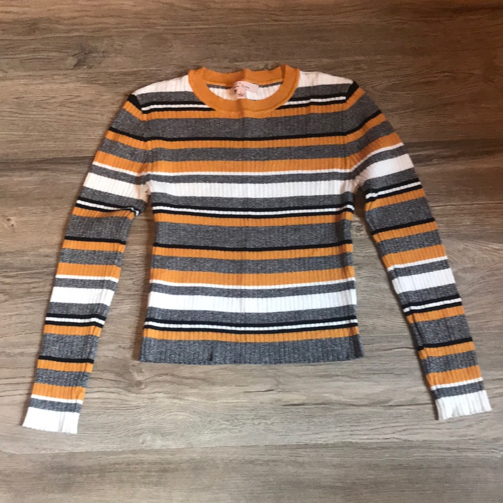 Love Tree Striped Rib Knit Baby Tee